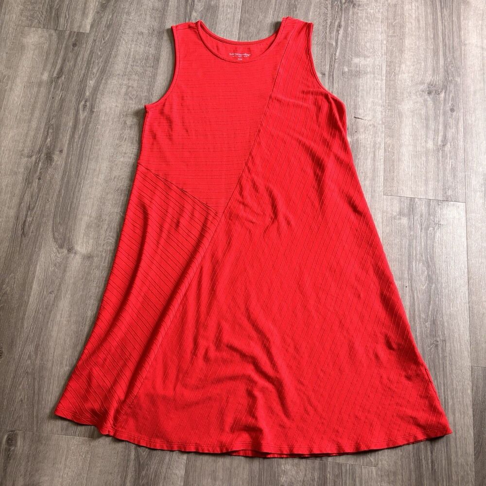 Soft Surroundings Red Dress Women's Size XL Sleeveless Pima Cotton Stretchy - Picture 2 of 9